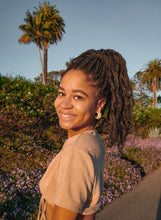 Load image into Gallery viewer, Spring Flower Hoop- Chic Huggie Hoops, ferns