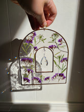 Load image into Gallery viewer, Little Arch Wall Decor- Unique wooden frame, dome shaped, real pressed flowers