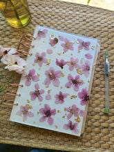 Load image into Gallery viewer, Blossom A5 notebook,  5.9 inches x 8.2 inches, custimizable inside, customizable notebook rings