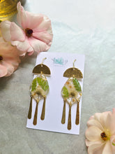 Load image into Gallery viewer, Mother's Day Collection- ferns and forget-me-nots, tassel earrings