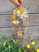 Load image into Gallery viewer, Wall Decor- Wooden dome frame, two-part wall decor, California Poppies & wildflowers