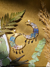 Load image into Gallery viewer, Fall Collection- Vintage Glass beads, hydrangea, moon earrings