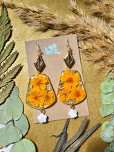 Load image into Gallery viewer, Fall Collection- bell drop Marigold with vintage glass bead