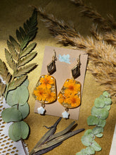 Load image into Gallery viewer, Fall Collection- bell drop Marigold with vintage glass bead