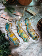 Load image into Gallery viewer, Holiday Ornament- California Coast with pressed poppy