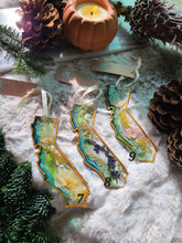 Load image into Gallery viewer, Holiday Ornament- California Coast with pressed poppy