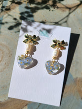 Load image into Gallery viewer, Galentines Day Collection- Golden Bow with little hearts, freshwater pearls