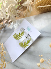 Load image into Gallery viewer, Spring Flower Hoop- Chic Huggie Hoops, ferns