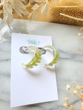 Load image into Gallery viewer, Spring Flower Hoop- Chic Huggie Hoops, ferns