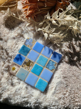 Load image into Gallery viewer, Tiled Coaster- spring hydrangeas, 4x4, light blue