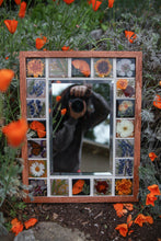 Load image into Gallery viewer, Large Native California Floral Tile Mirror on reclaimed Red Oak Frames