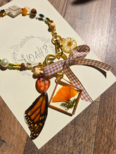 Load image into Gallery viewer, The California Dreamin Bag Charm- Poppy & Monarch butterfly