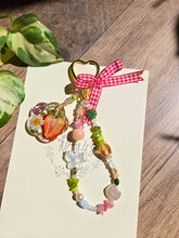 Load image into Gallery viewer, Bag Charm- Summer Strawberry Charms with Gingham Ribbon