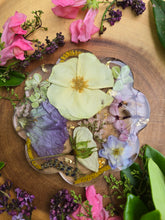 Load image into Gallery viewer, Spring Blossom flower Coaster, real pressed flower in resin, FDA food safe resin