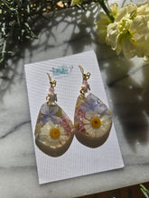Load image into Gallery viewer, Daisy Garden and Larkspur earrings