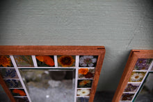 Load image into Gallery viewer, Large Native California Floral Tile Mirror on reclaimed Red Oak Frames