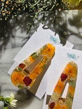 Load image into Gallery viewer, Fall Marigold hair clips, 2.25 inches clips