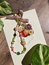 Load image into Gallery viewer, Bag Charm- Summer Strawberry Charms with Gingham Ribbon