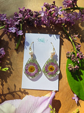 Load image into Gallery viewer, Large Pink Chrysanthemum Earrings