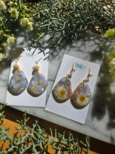 Load image into Gallery viewer, Daisy Garden and Larkspur earrings