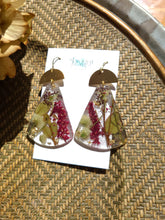 Load image into Gallery viewer, Fall Collection- Garden statement dangles, brass top