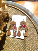 Load image into Gallery viewer, Fall Collection- Dark red amaranthus arch, walnut wood with brass bezel