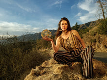 Load image into Gallery viewer, Round Boston Daisy Clutch, resin clutch, removable golden crossbody chain, 7 inches in diameter