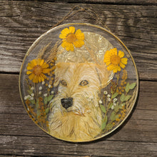 Load image into Gallery viewer, Custom Pet Portrait, 8 inch acrylic pet portraits with pressed botanicals