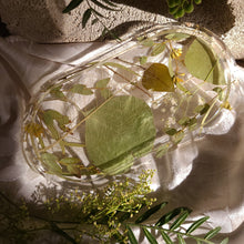 Load image into Gallery viewer, Eucalyptus Vanity Tray, 7 inches x 3.75 inches, real pressed flower in resin, FDA food safe resin