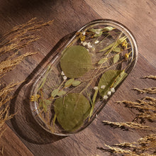 Load image into Gallery viewer, Eucalyptus Vanity Tray, 7 inches x 3.75 inches, real pressed flower in resin, FDA food safe resin