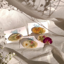 Load image into Gallery viewer, Rose Barrette, real pressed flowers in resin, French auto-lock barrette back, handmade hair clips, 2.25 inches clips