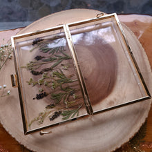 Load image into Gallery viewer, Rectangular Lavender Clutch, resin clutch, removable golden crossbody chain, 8 inches x 4.5 inches