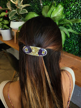 Load image into Gallery viewer, Large 3 inch California Poppy barrettes, real pressed flowers in resin, French auto-lock