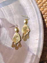 Load image into Gallery viewer, Spring collection-jade green blossom, real pressed flower in resin, hammered brass