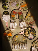 Load image into Gallery viewer, Moon Phase floral wall decor, Resin wall hangings, crystal drop, handmade tassels