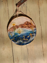 Load image into Gallery viewer, Rose-gold Mountain wall decor Resin wall hangings, opaque white background