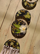 Load image into Gallery viewer, Moon Phase floral wall decor, Resin wall hangings, crystal drop, handmade tassels