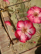 Load image into Gallery viewer, Rose Tray, charcuterie board,12 inches x 10 inches, metal twig handle, made with FDA food safe resin