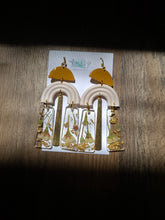 Load image into Gallery viewer, Spring translucent collection- blossom arch, real pressed flowers in resin, polymer clay