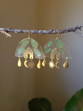 Load image into Gallery viewer, Spring translucent collection- eucalyptus rainbow arch, real pressed eucalyptus in resin, sun & moon