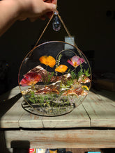 Load image into Gallery viewer, Large Mountain range Resin wall hanging, 9 inches in diameter, clear background, california wildflower