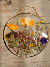 Load image into Gallery viewer, Mountain range Resin wall hangings, 7 inches in diameter, clear background, california wildflower