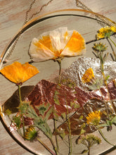 Load image into Gallery viewer, Mountain range Resin wall hangings, 7 inches in diameter, clear background, california wildflower