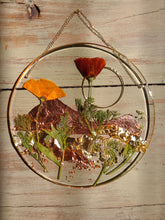 Load image into Gallery viewer, Mountain range Resin wall hangings, 7 inches in diameter, clear background, california wildflower