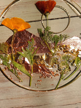 Load image into Gallery viewer, Mountain range Resin wall hangings, 7 inches in diameter, clear background, california wildflower