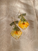 Load image into Gallery viewer, California Poppy Dangles, real pressed flower in resin