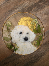 Load image into Gallery viewer, Custom Pet Portrait, 8 inch acrylic pet portraits with pressed botanicals