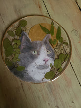 Load image into Gallery viewer, Custom Pet Portrait, 8 inch acrylic pet portraits with pressed botanicals