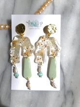 Load image into Gallery viewer, Vintage Chic Collection-mismatched pair, mixed medium earrings( resin, clay, pearl) stainless steel stud top