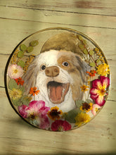 Load image into Gallery viewer, Custom Pet Portrait, 8 inch acrylic pet portraits with pressed botanicals